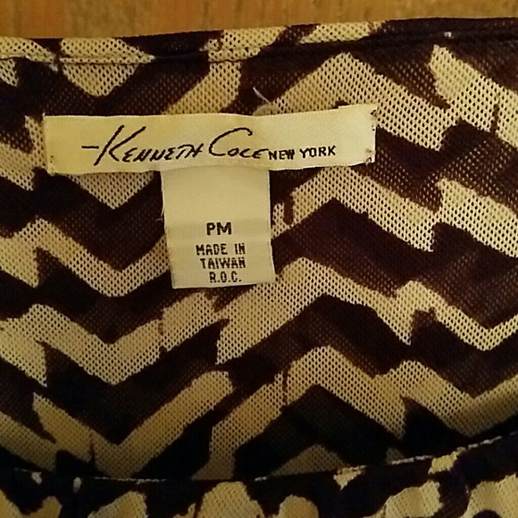 Kenneth Cole brown and tan print top(3 for $20) - Picture 5 of 6